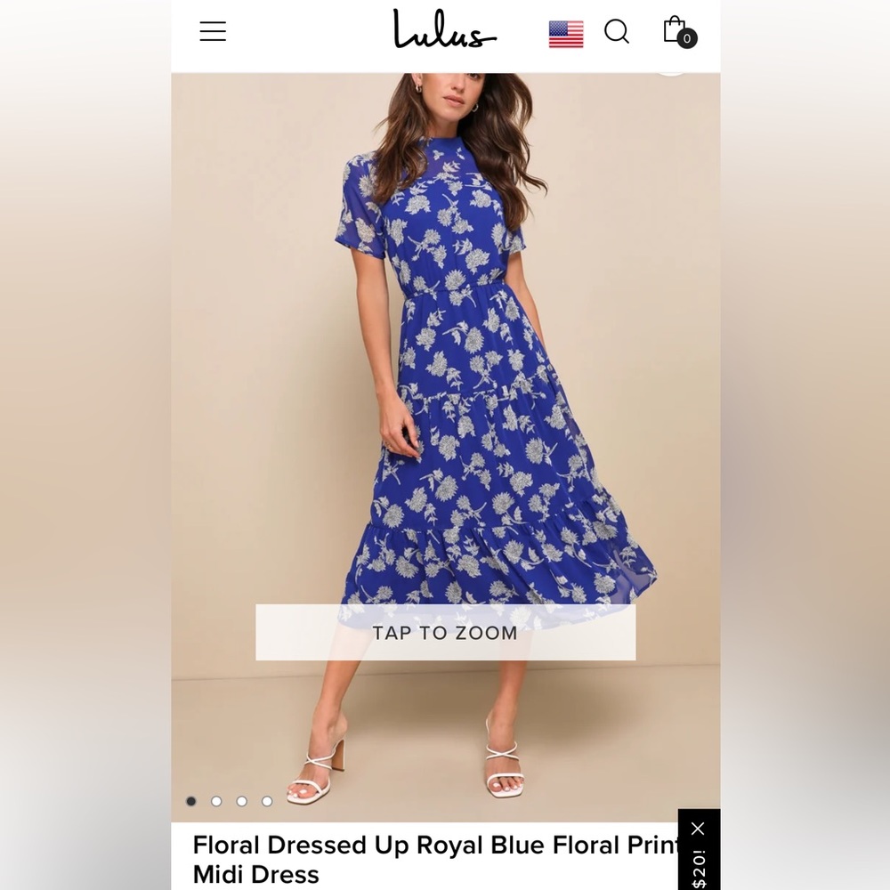 Lulus Blue Floral Dress
